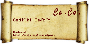 Csáki Csát névjegykártya